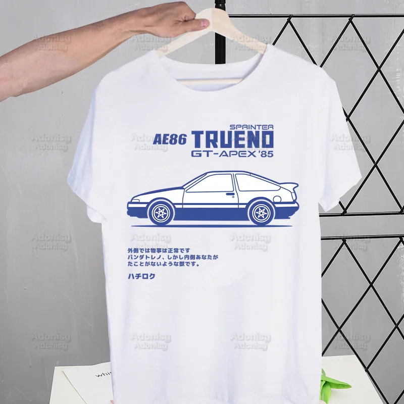 Футболка Initial D Мужская с коротким рукавом AE86 Повседневная рубашка в стиле