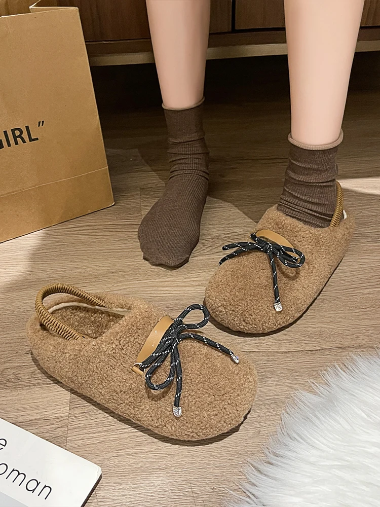 Меховая обувь домашние тапочки шлепанцы на платформе женские плюшевые мягкие 2024