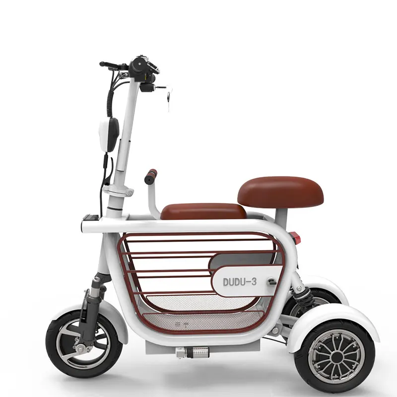 

10 Inches Pneumatic Tires 48V 400W Portable Foldable 3 Wheel Parent Child Scooter Pet Electric Tricycles