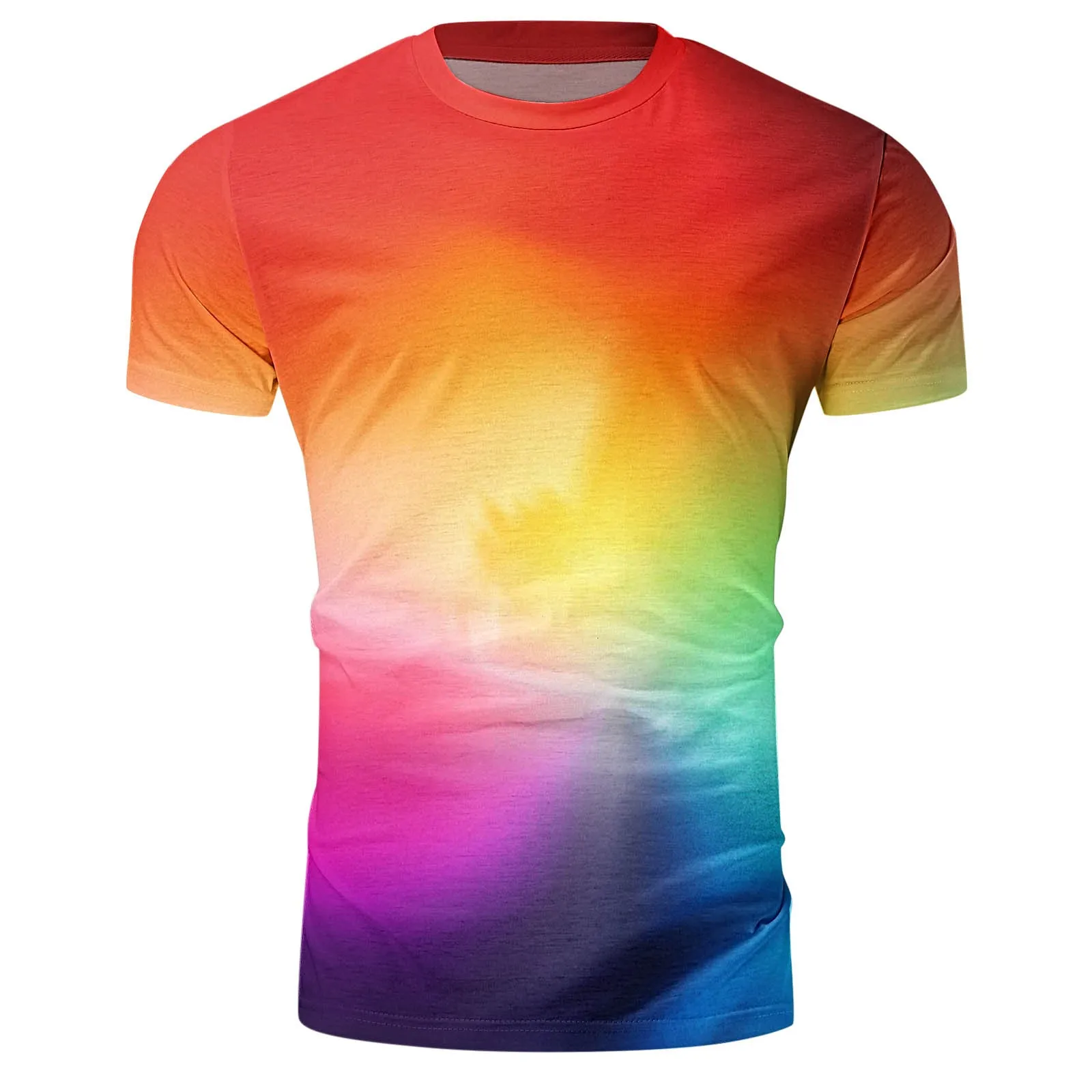 

Men's Tie Dye T-shirts Summer Short Sleeve O-neck Colorful Tees Tops Shirt
