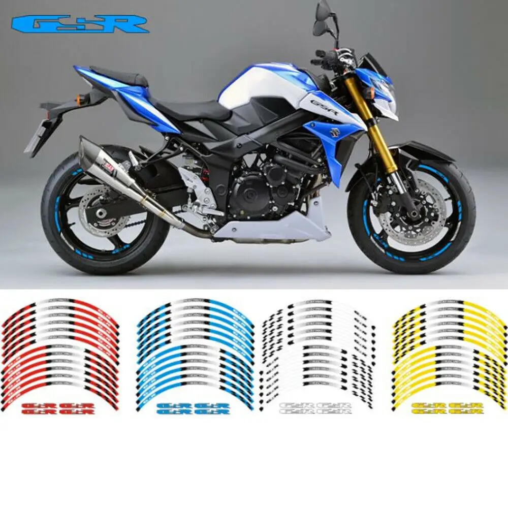 

17inch Wheel Hub Motorcycle Accessories Stickers Rim Decal Reflective Stripe Set For Suzuki GSR400 GSR600 GSR750 GSR 400 600 750