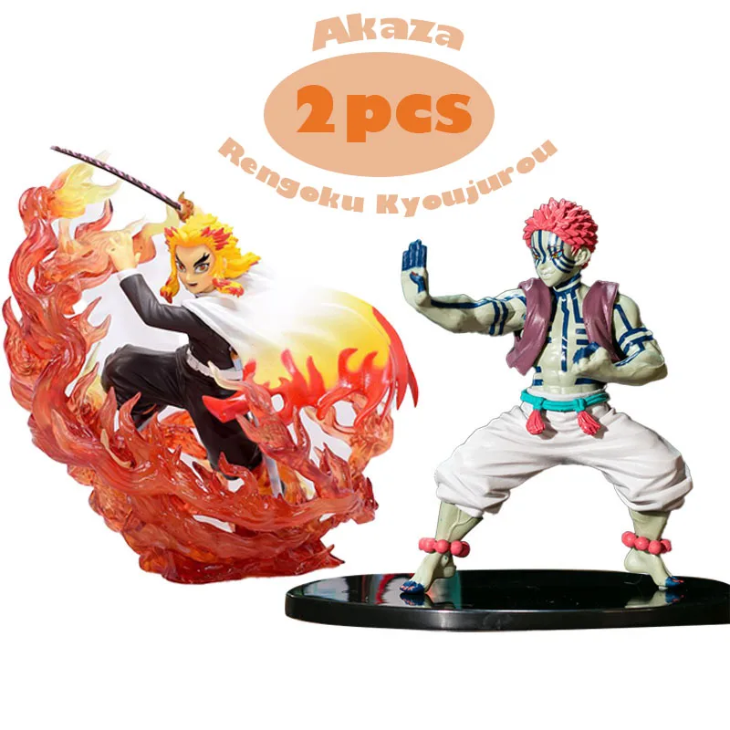 

2pcs Anime Action Figures Akaza Hakuji Figure Hand Doll Original Rengoku Kyoujurou Statue Decoration Warrior Battle Pvc Model