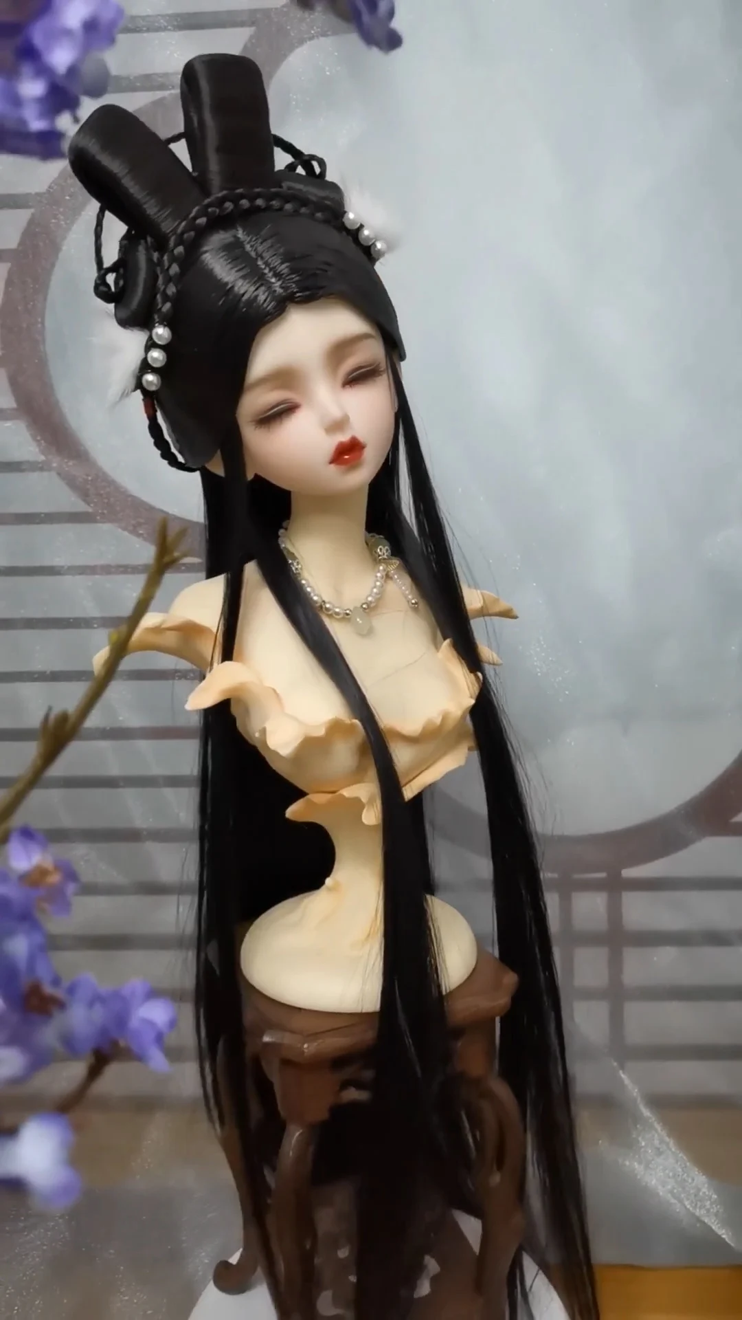 1/6 1/4 1/3 BJD Кукольные парики Винтаж Hanfu Длинные волосы Древний костюм Фея Парик для