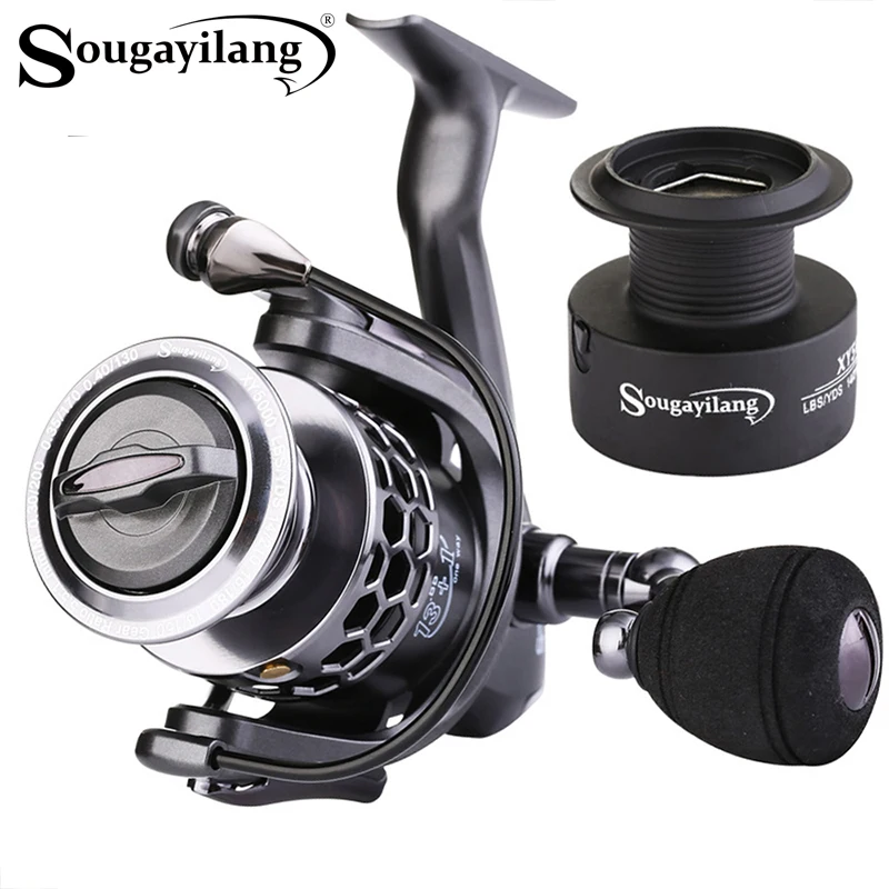 

XY1000-5000 катушка для рыбалки Sougayilang, катушка из алюминиевого сплава, спиннинговая катушка 10 кг, максимальная тяга 5,5: 1 13 + 1BB, спиннинговая Рыбол...