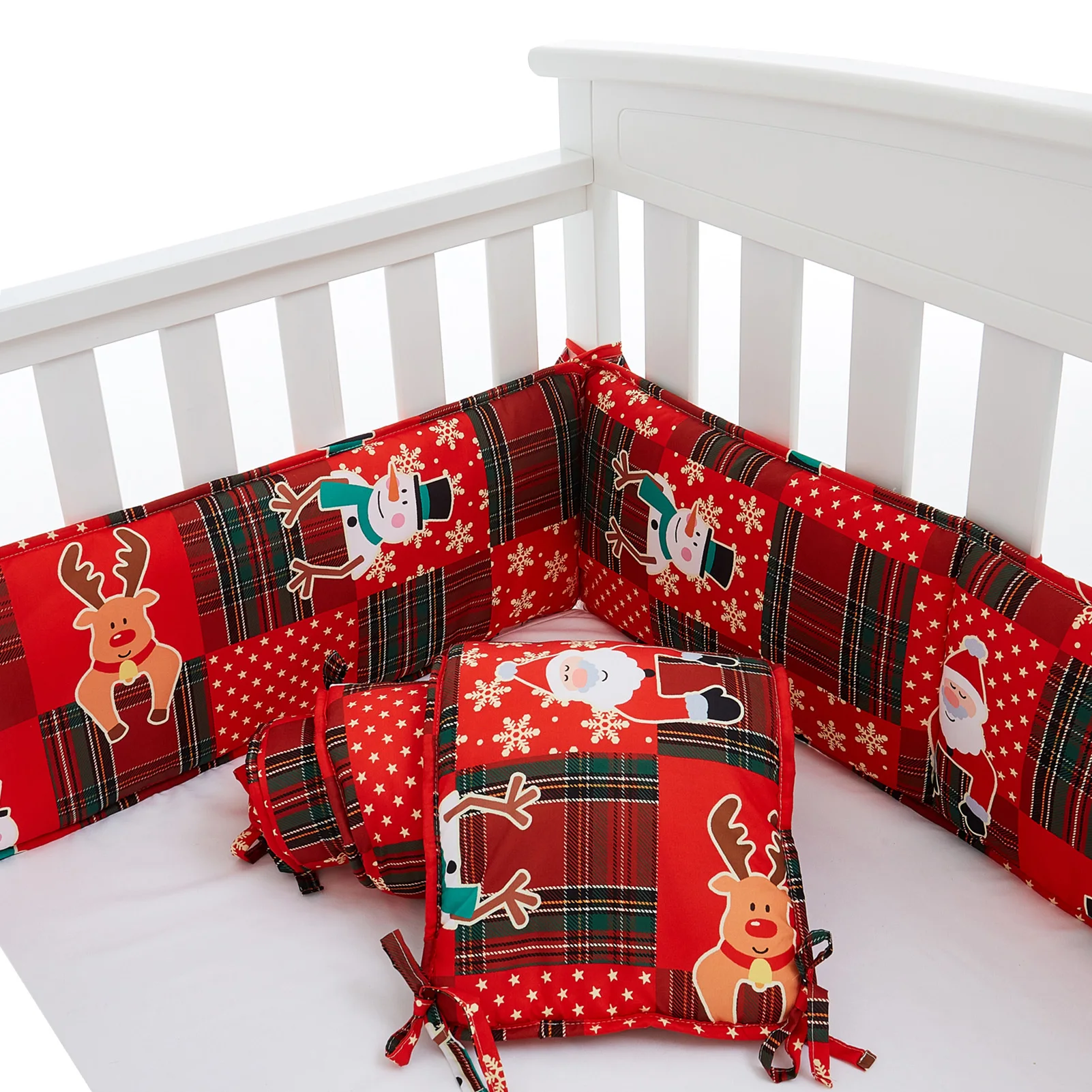 

4pcs Crib Children Protective Pad Sets Cotton Lining Prevent Bumperless Crib Bedding Set For Baby Children Protective Lining