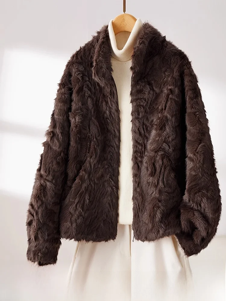 New Autumn and Winter Commuter Environmental Protection Tuscan Fur Outerwear Women Imitation Integrated Small Man Gracefu...