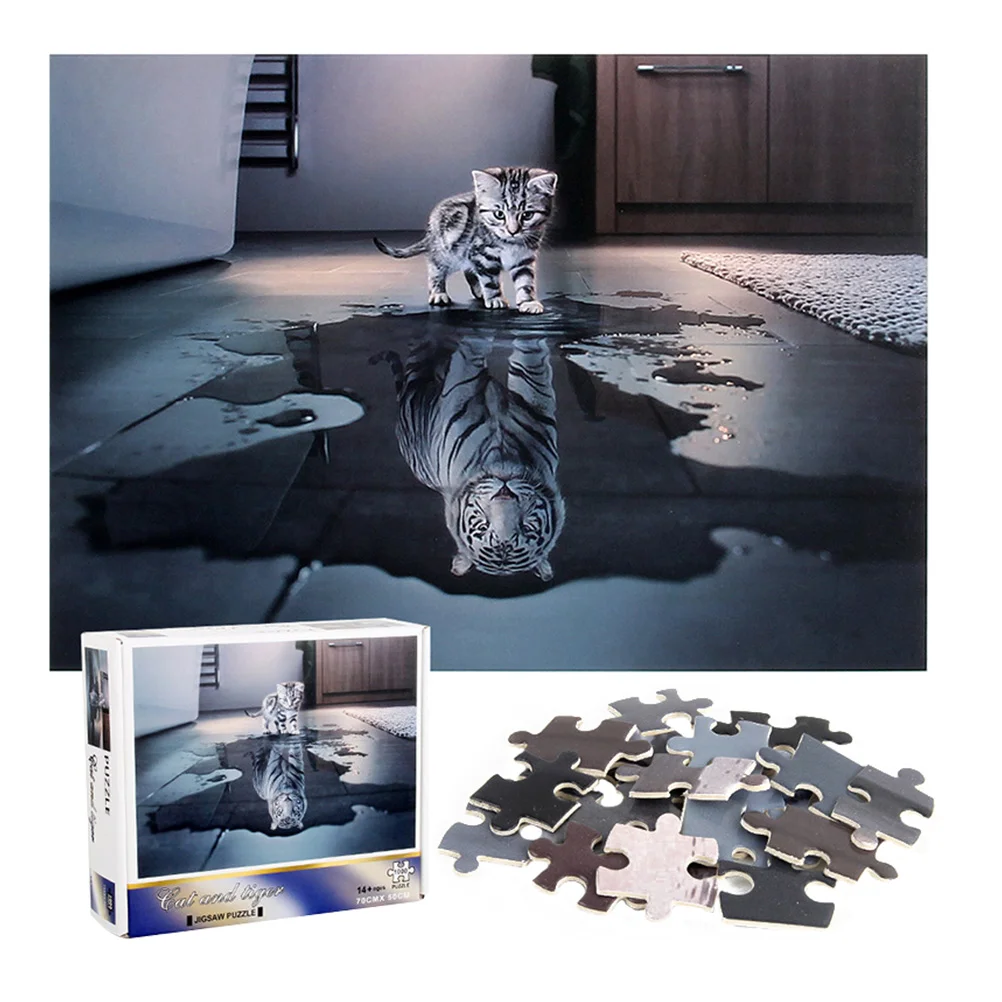 

1 Set 1000 Pieces Paper Puzzle Lovely Paper Jigsaw Paper Assembling
