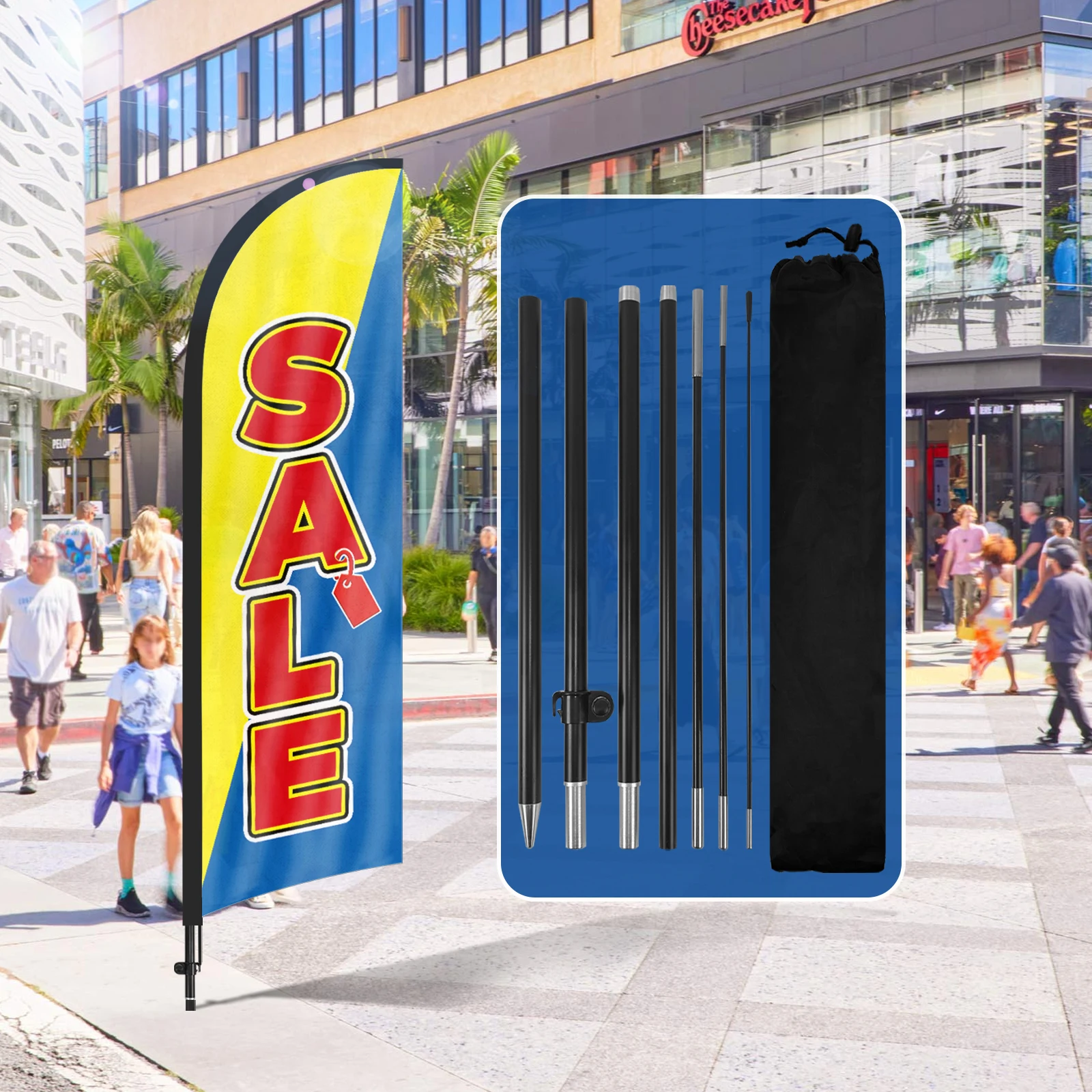 FSFLAG 1 шт. 280 см распродажа флаг с перьями флагштоком рекламный наружный баннер