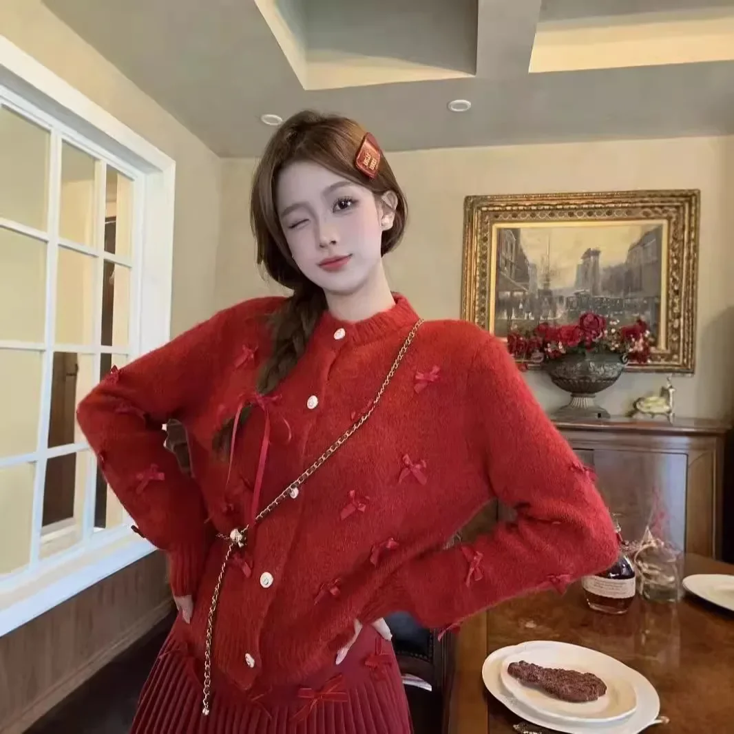 Твидовый утяжеленный вязаный топ во французском стиле женский укороченный