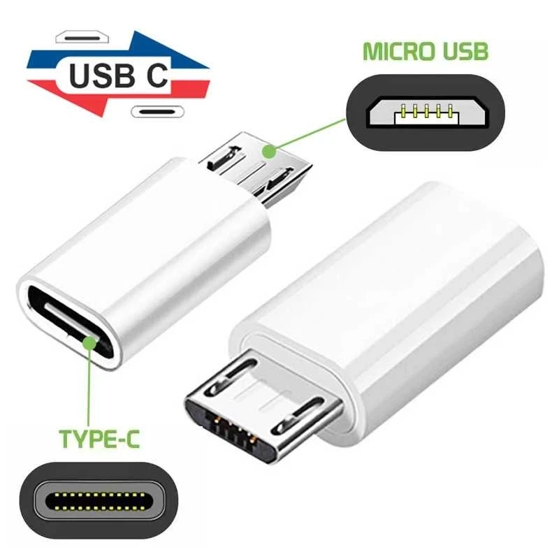 

Зарядный адаптер Mini Type C на Micro USB для Android, конвертер для Samsung, Xiaomi, Huawei, Usbc на Microusb V8, Otg, зарядный разъем