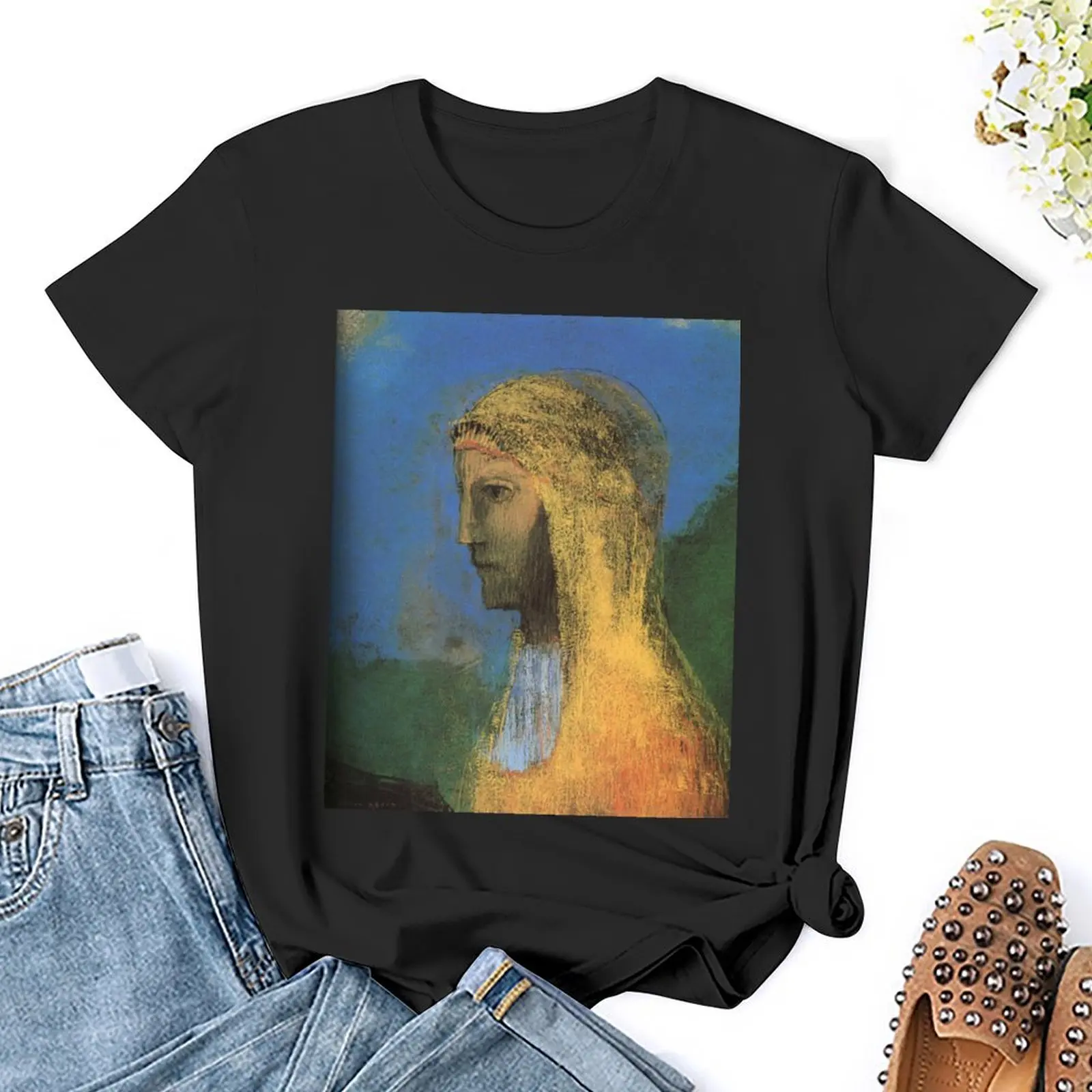 Винтажная Футболка Odilon Redon The Druidess 1893 летний топ летние топы рубашки футболки с