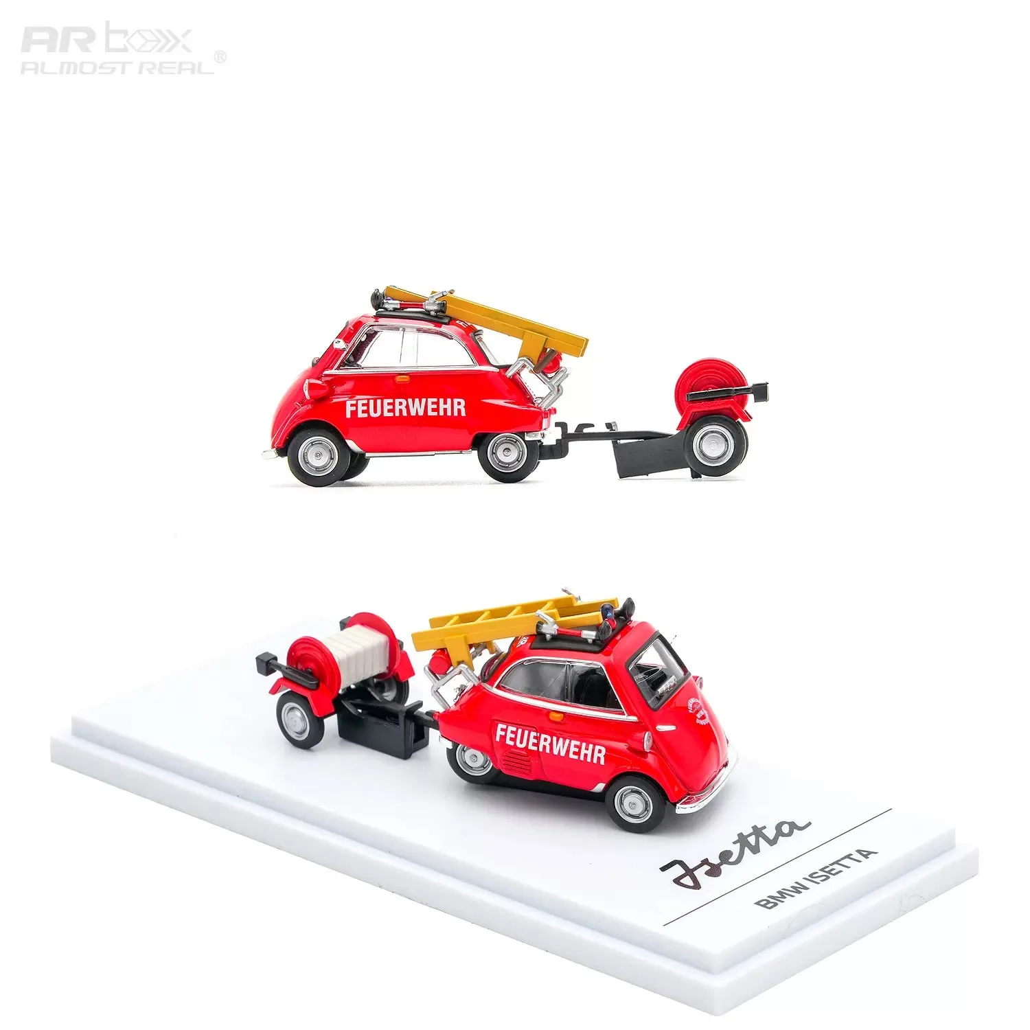 Фото Классическая модель BMW Isetta Egg Car Fire Fighting Version AR Box 1/64, статическая модель из сплава, изысканный декор, подарок для коллекционеров автомобилей №5