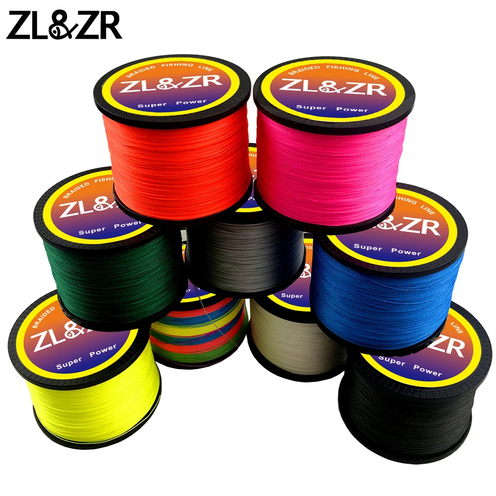 4 Braided 10 Colors 500M 1000M Fishing Line  Super Wear Resistant 10lb-80lb Lure Line Braided Floating Line