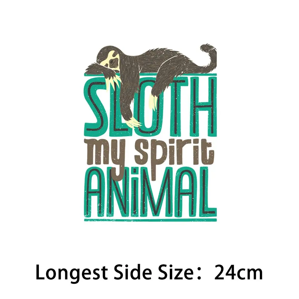 Kawaii Sloth теплопередающая наклейка высокое разрешение мультфильмы DIY наклейки