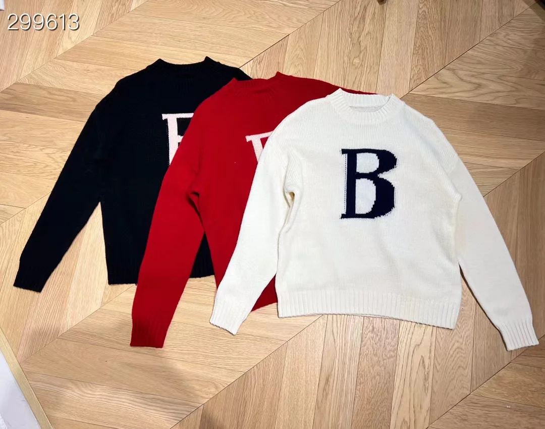 

Fyion High Quality Runway Design Jacquard Letter Sweater Women 2022 Summer Knitted Femme Pullover Long Sleeves Sweater