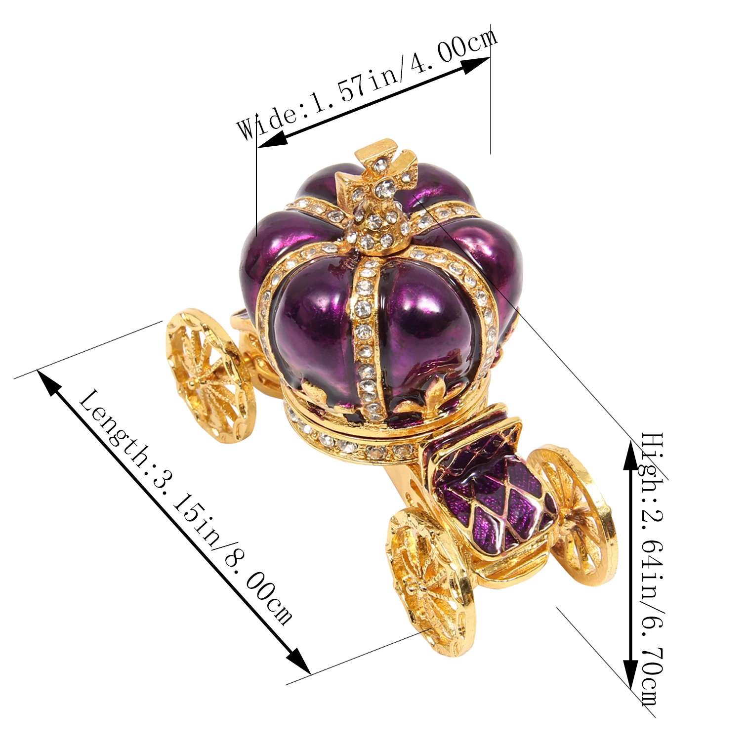 

QIFU Elegant Vintage Royal Purple Crown Carriage Home Decor Wedding Gifts