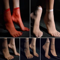 3 pair ultra thin transparent women socks nylon fashion mid tube stewardess sheer socks female summer short ankle silk socks