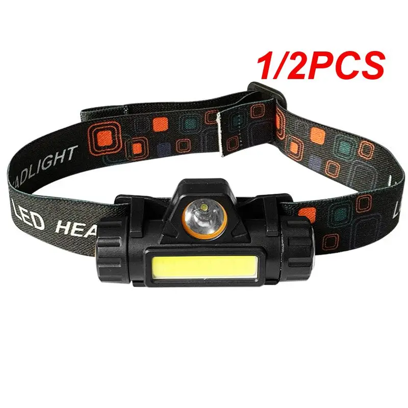 

1/2PCS Portable Flashlight XPE COB LED Headlamp Powerful Built-in USB Rechargeable Outdoor Camping Fishing Headlight Stepless