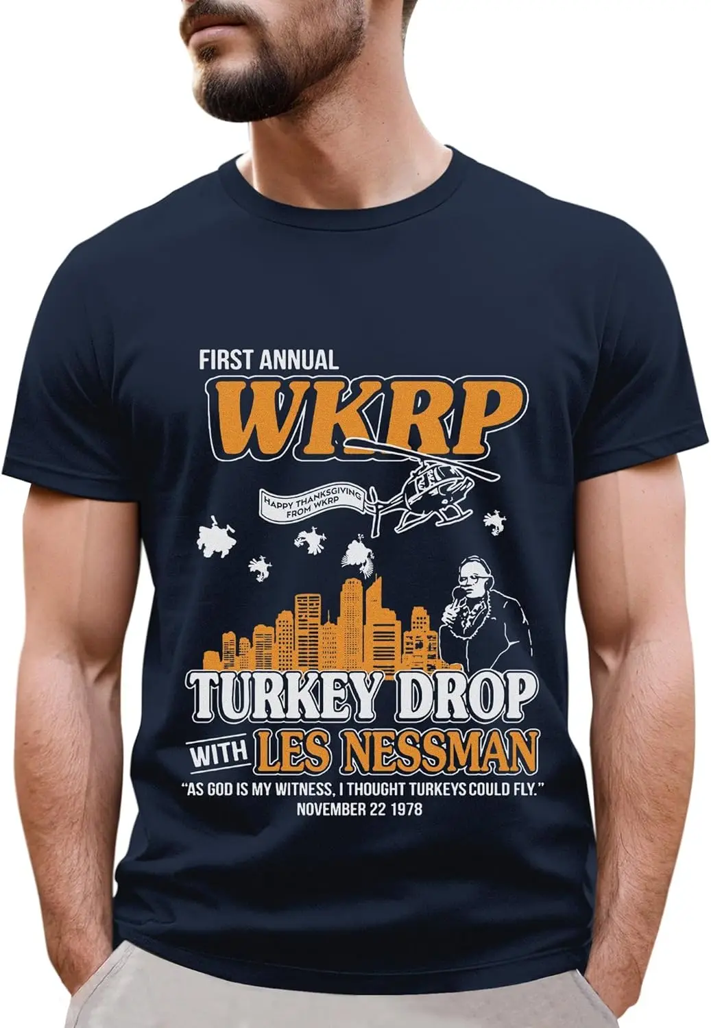 Первая ежегодная футболка WKRP на День Благодарения Турция Türkiyeская одежда Y2k