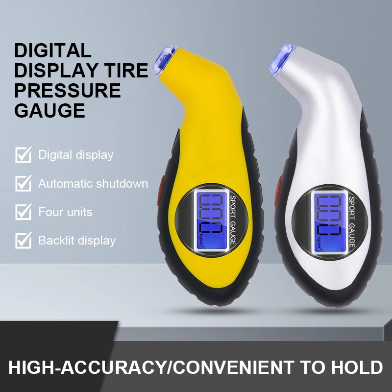 

New Backlit High-precision Digital Tire Pressure Monitoring LCD Barometer Car Truck Motorcycle Bike Bicycle Barometer Car Tools