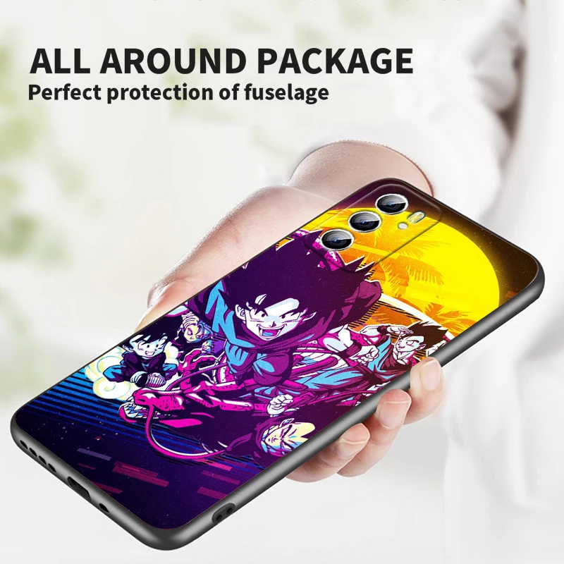 cool dragon ball art for oppo find x5 x3 x2 neo reno7 se 6 5 4 2 z f lite pro 5g 4g black soft silicone phone case free global shipping