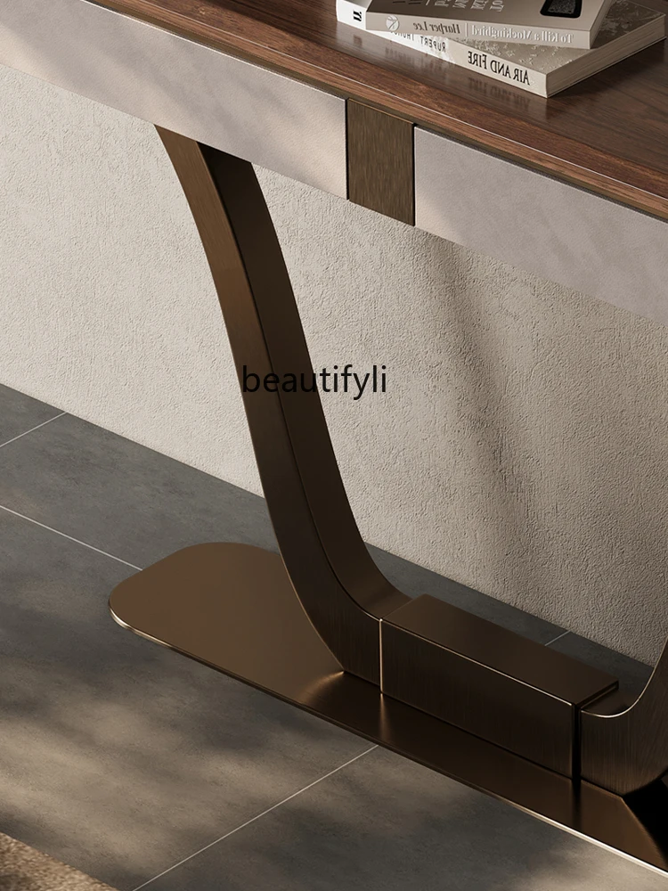 Современный роскошный шкаф для прихожей из черного ореха цельной древесины в