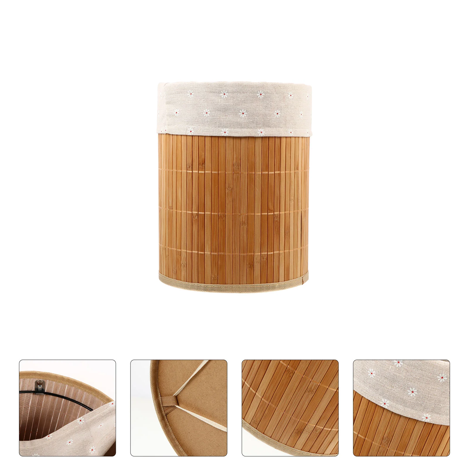 

Bamboo Trash Can Dirty Clothes Storage Organizer Woven Basket Container Sundries Bucket