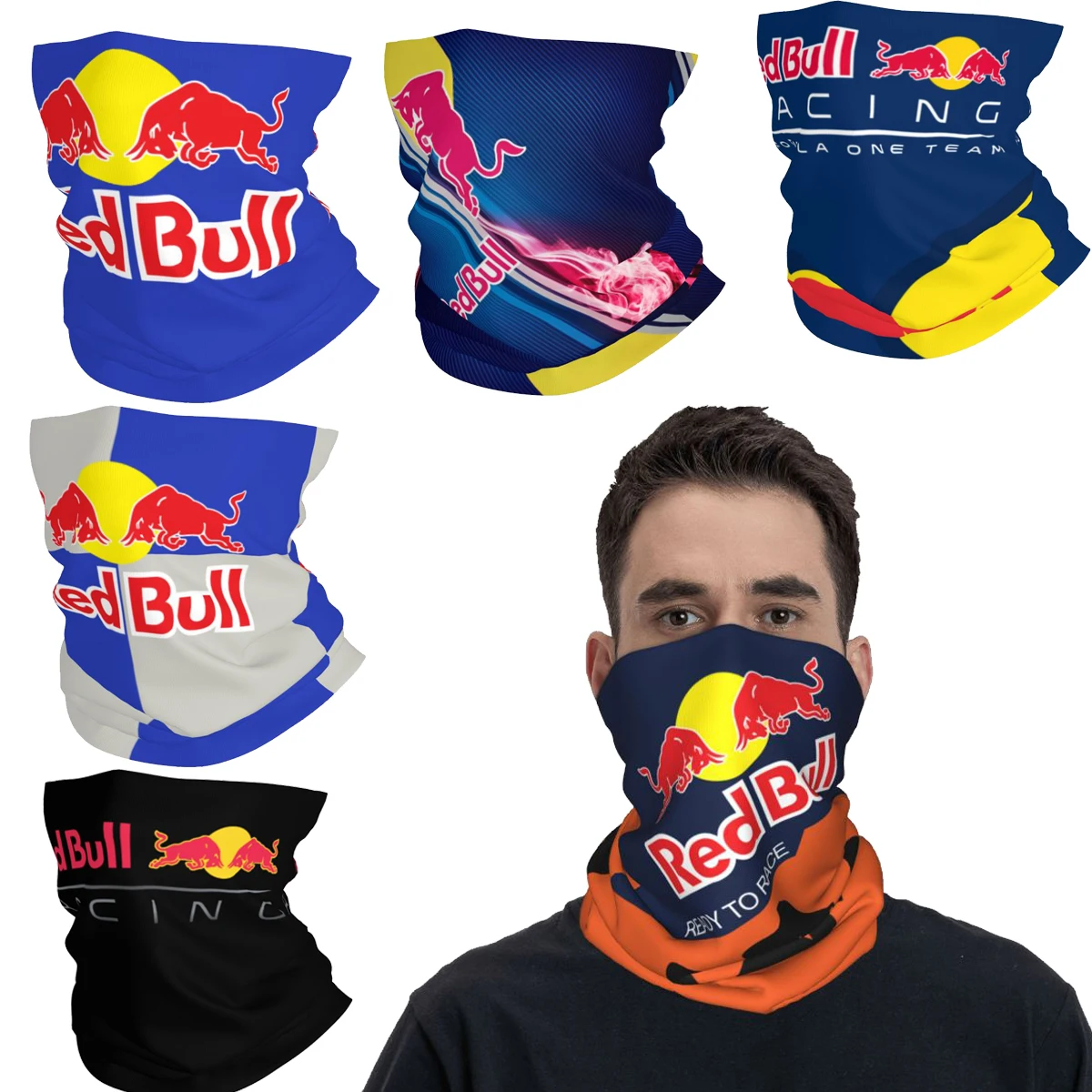 

Cool Red Double Bull Balaclavas Extreme Sports Bandana Neck Cover Magic Scarf Warm Headwear Hiking Breathable Motorcycle Gaiter