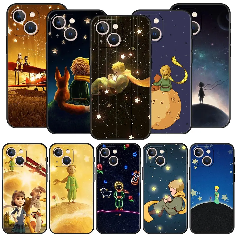 

The Little Prince Luxury Phone Case For iPhone 11 12 13 Pro Max Mini X XR XS 7 8 Plus SE 2020 Soft Silicone Black Cover Fundas