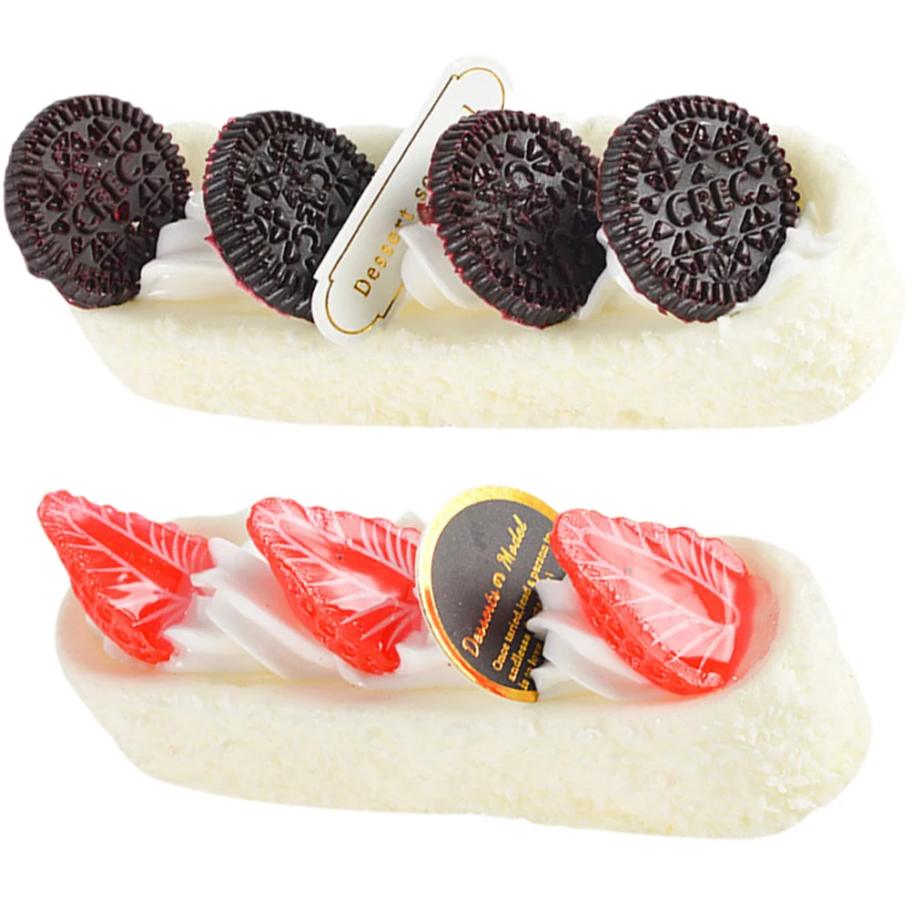 

2 Pcs False Cake Cheese Ornament Artificial Cake Ornament Artificial Dessert Cupcakes