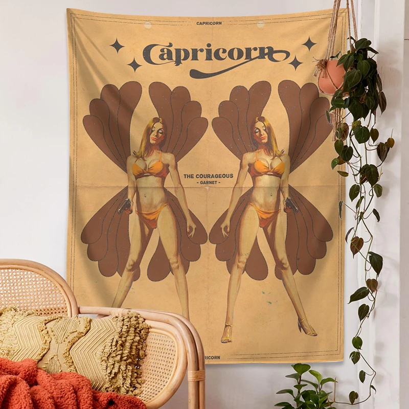 12 созвездий Таро гобелен ретро современный женский настенный висячий