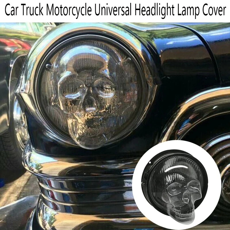 

Car Headlight Covers Universal Decor Skull Protective Lamp Car Motorcycle Front Fog Light Hoods Bulb Cover 5.7Inch