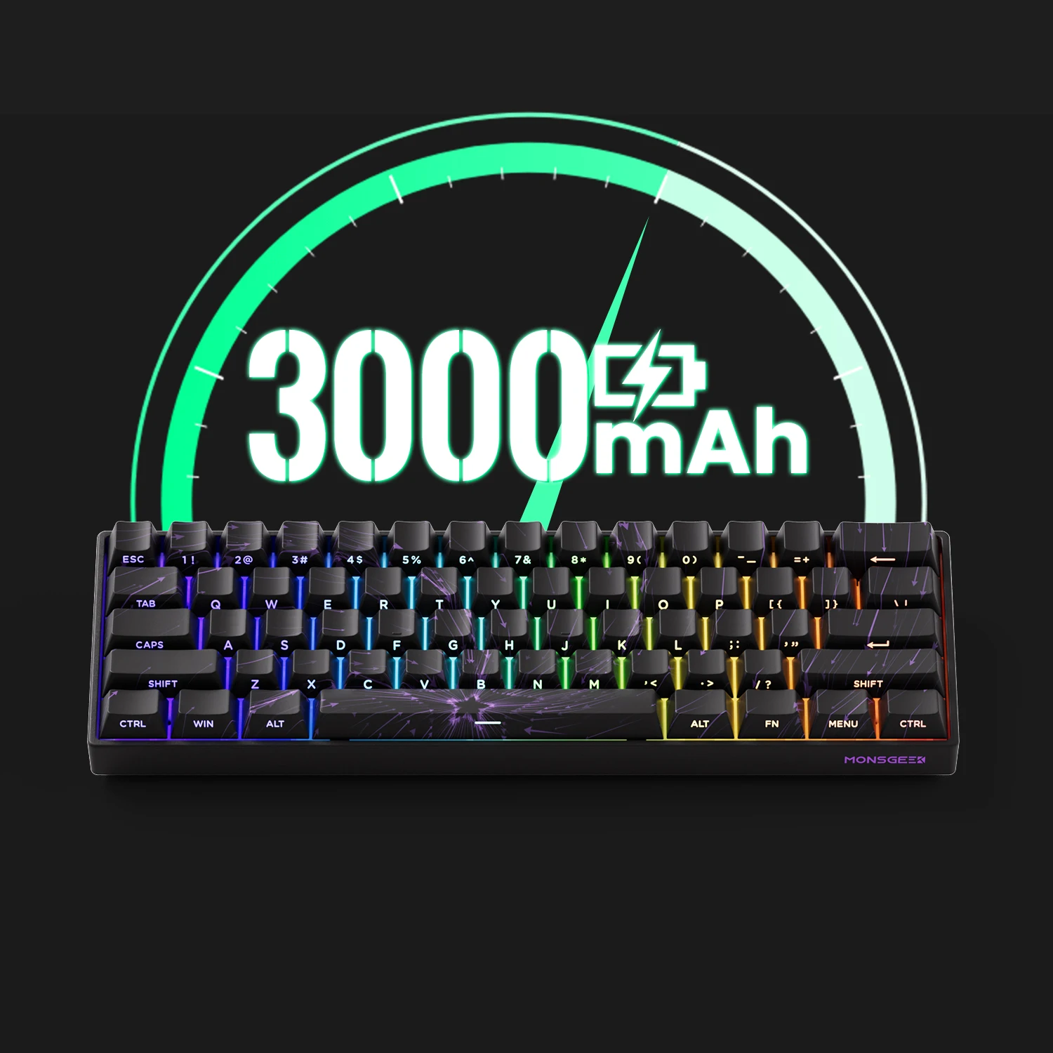 Akko MonsGeek FUN60 PRO&MAX HE Механическая клавиатура Магнитный переключатель 60% Беспроводная игровая клавиатура Быстрый триггер 8K Пользовательская клавиатура (art.: 3920cb88cb99c) - 3920cb88cb99c