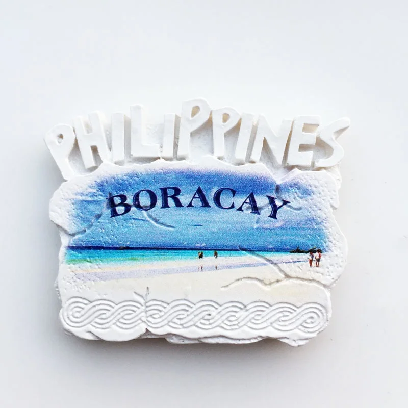 

Boracay Philippines Travel Souvenir Hand Painted Craft Gift Fridge Magnet Collection Home Kitchen Decoration