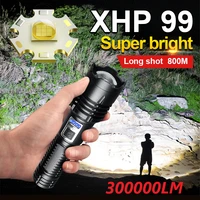 2022 newly high power flashlight xhp99 rechargeable light usb tactical torch outdoor zoomable waterproof lamp 5 modes lantern