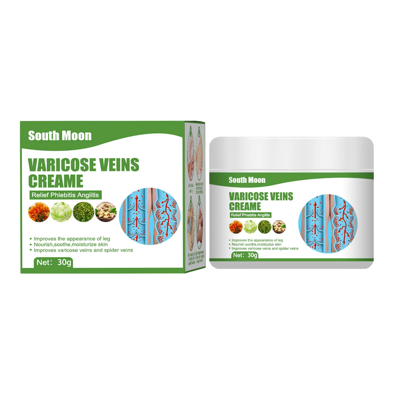 

Varicose-Veins Cream 50g Soothing Leg Cream For Healing Varicose-Veins And Spider Veins Pain Relief Improve Blood Circulation