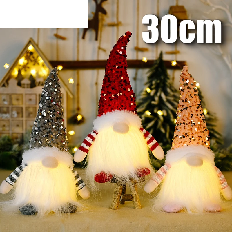 

Рождественский светодиодный гном 30 см светильник кой, украшения для кукол, эльф для дома, Рождество, Новый год 2023, детские подарки