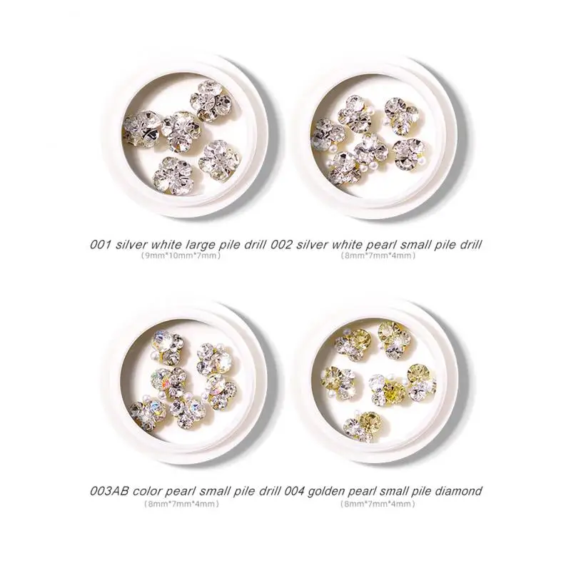 

Small Pile Of Drill Nail Super Flash Pearl Water Drills Flat Transparent Stereo Nails Light Luxury Bride Diamond Piles