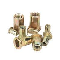 20 pcs rivet nuts flat head stainless steel color zinc for m3 m4 m5 m6 m8 m10 m12 nuts screw bolt