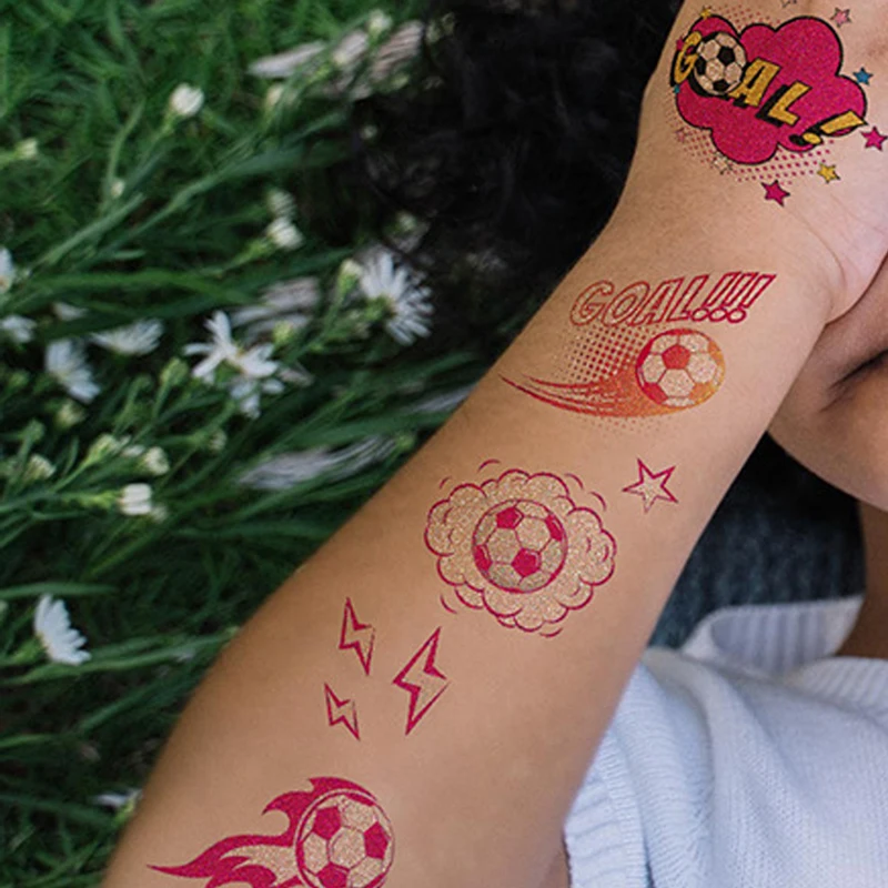 Водостойкие Временные Татуировки Для Детей Футбольная Тема Искусственная