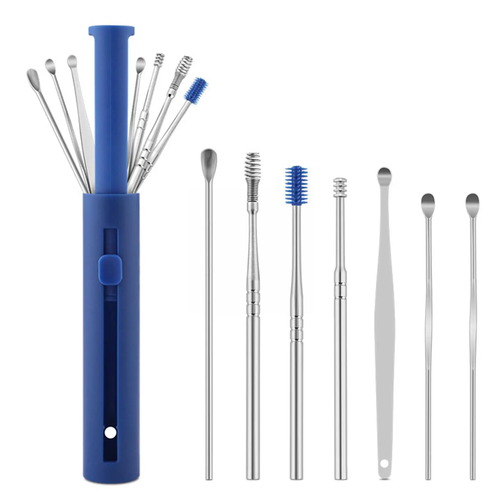 

7 шт./компл., стальные беруши для удаления ушной серы