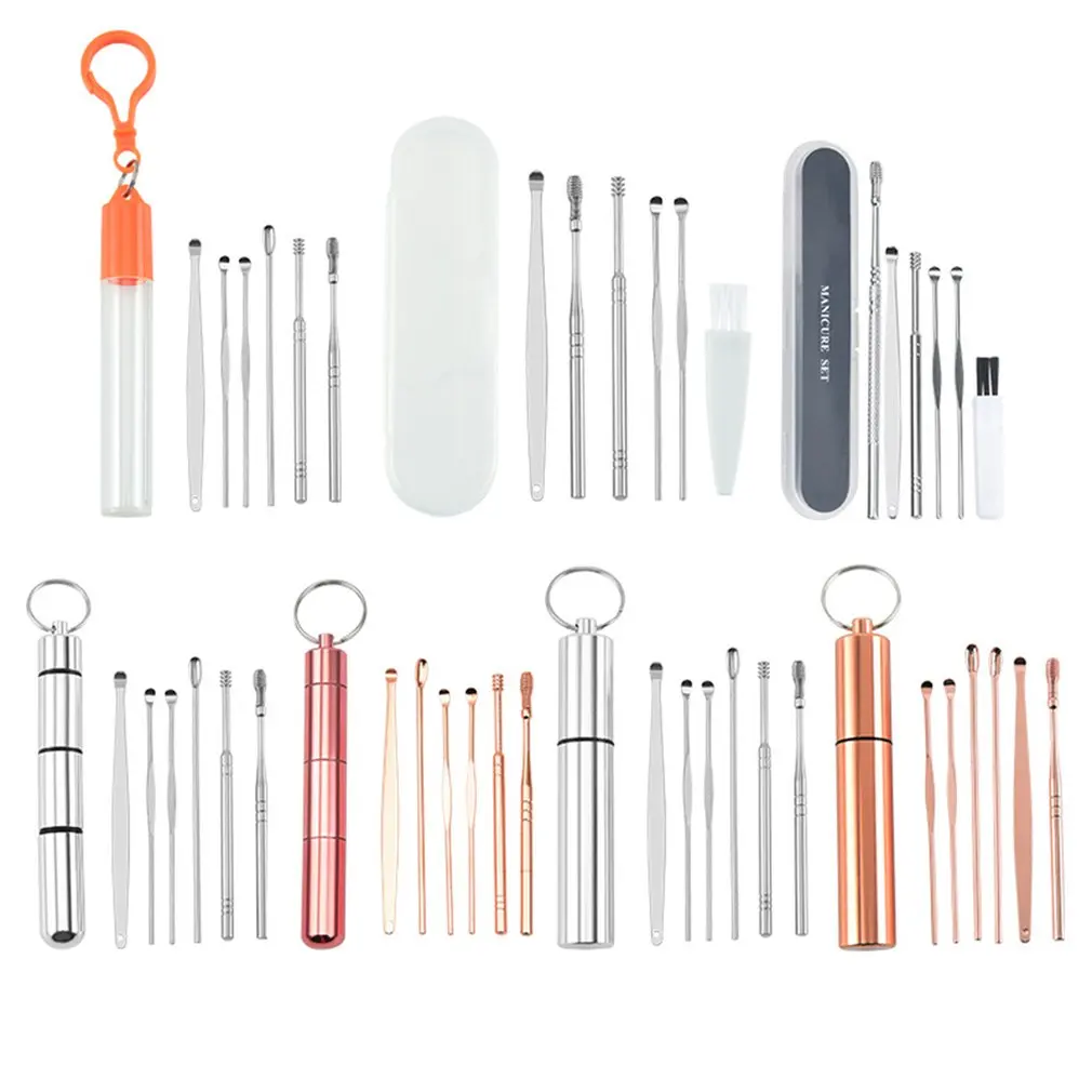 

Spiral Ear Pick Spoon Ear Wax Removal Cleaner Stainless Steel Multifunction Portable Ear Pick Ear Care Beauty Tools
