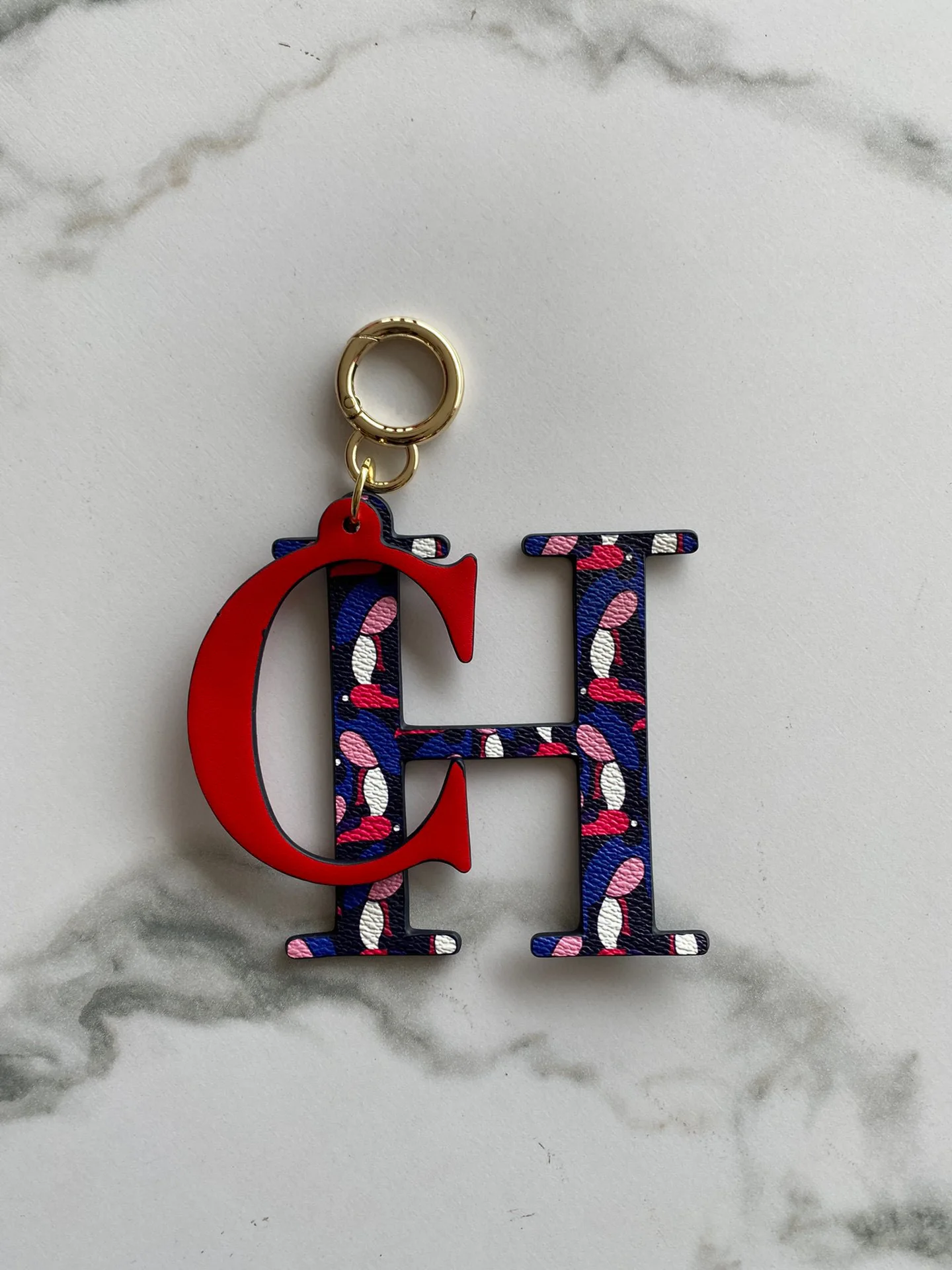 CILMI HARVILL CHHC Bag Pendant Key Chain Mobile Accessories Logo Leather Material Metal Buckle Graffiti Design Color Overlay
