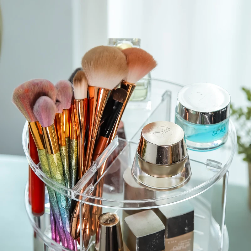 Transparent 360 Degree Rotating Makeup Storage Rack Cosmetic Fashion Crystal Shelf Display Stand Large Capacity Acryl | Дом и сад