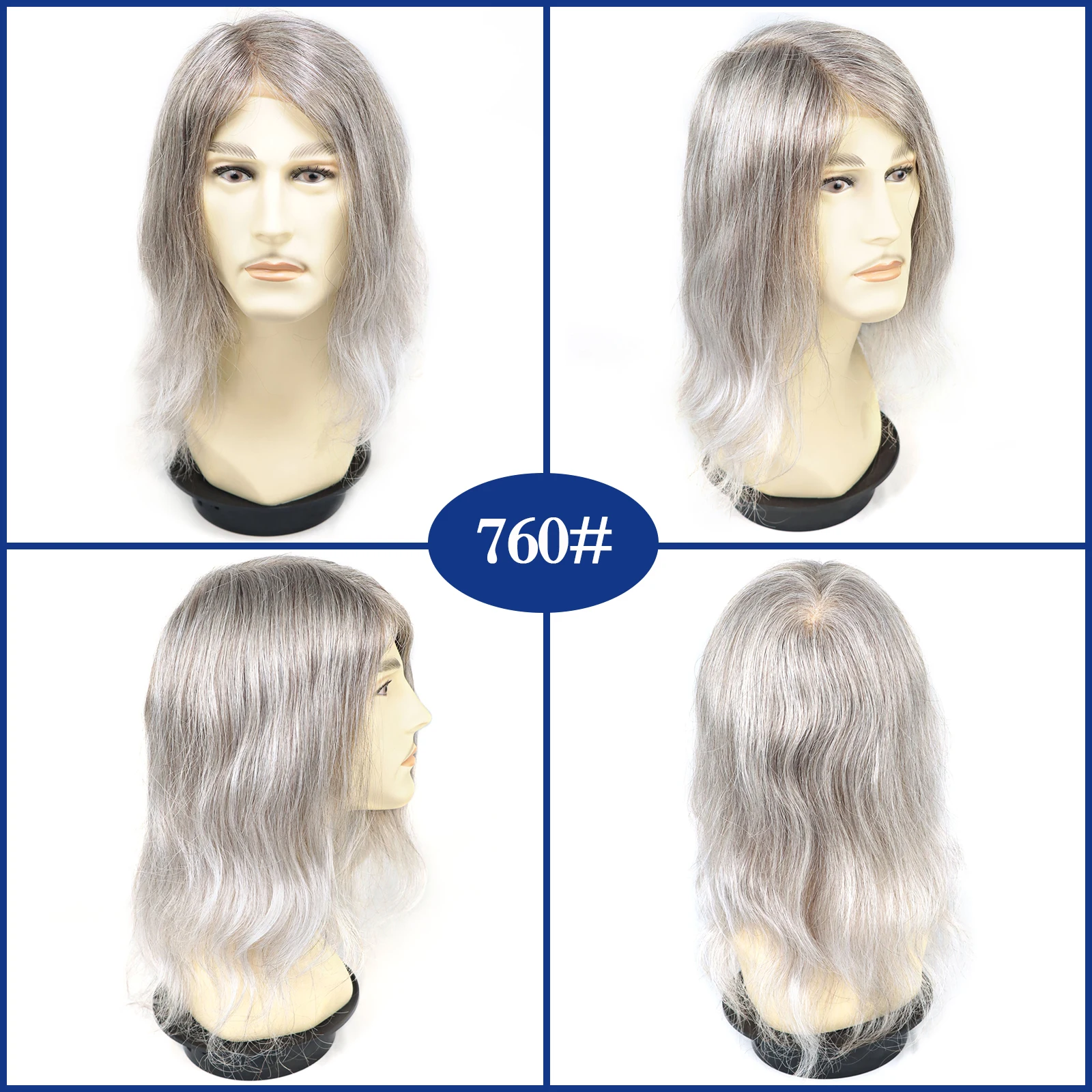 Парик мужской капиллярный моно-кружевной из ПУ кожи натуральные человеческие