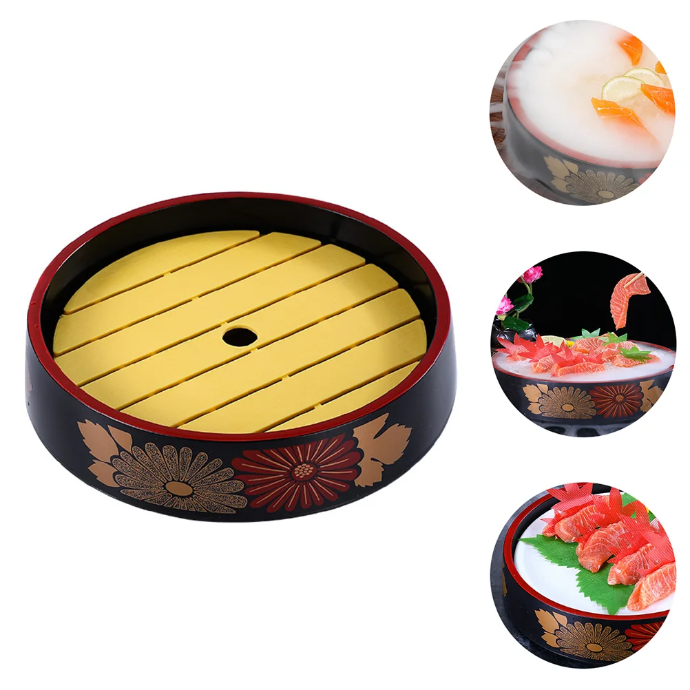 

Freezer Bowl Sashimi Storage Plate Sushi Barrel Salmon Dish Serving Creative Tableware Fruit Tray