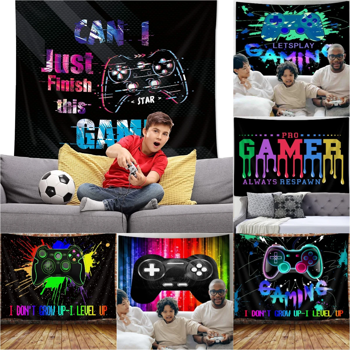 Игровой гобелен для мальчиков комнатный Настенный декор видеоигр гобелены