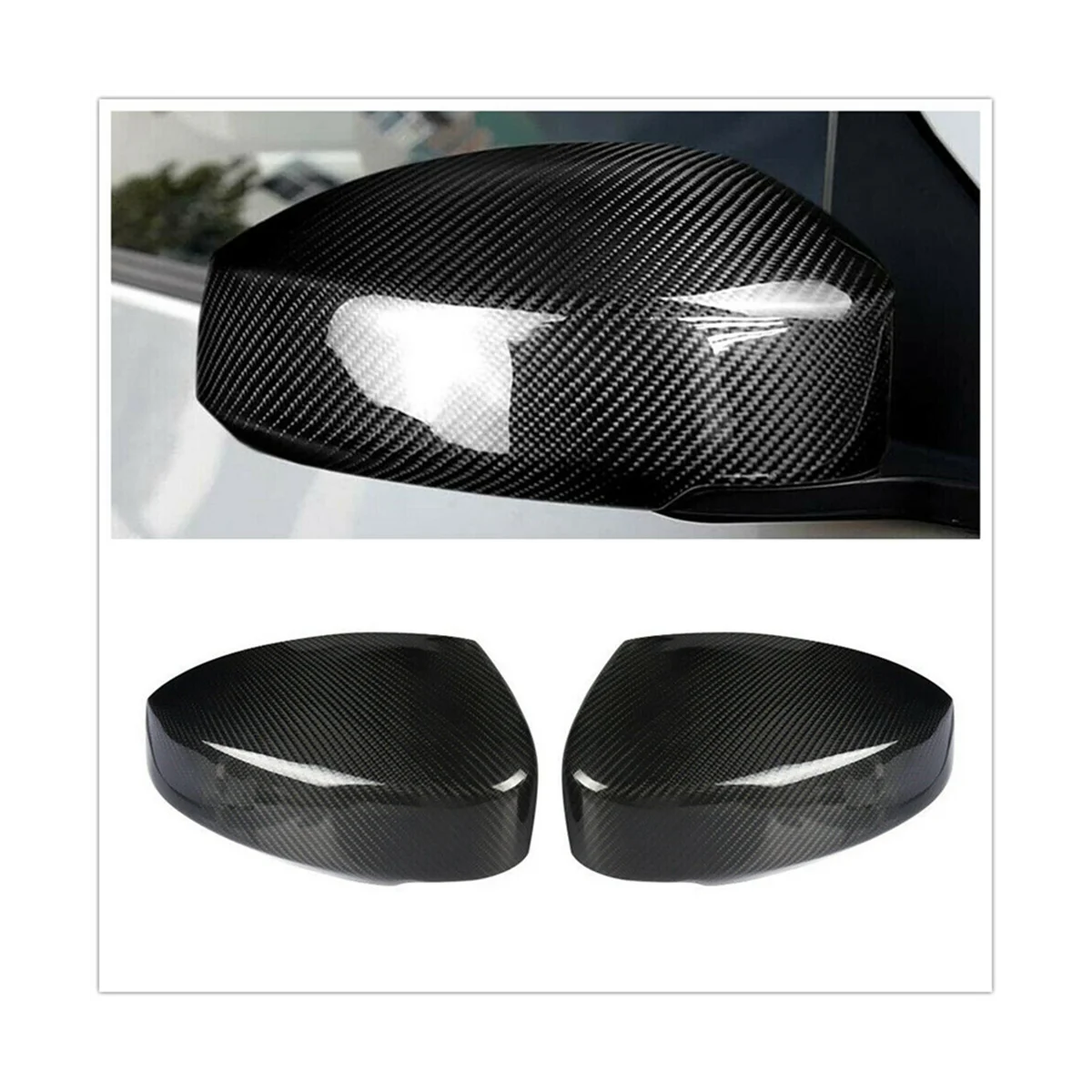 Боковые зеркальные колпачки из настоящего углеродного волокна наклейка для Nissan