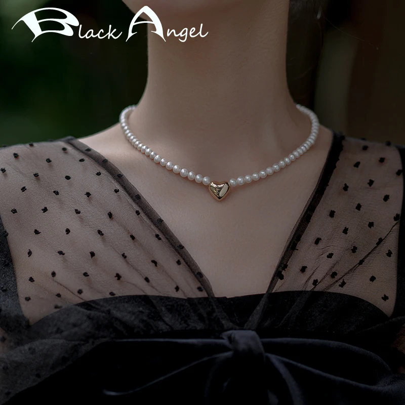 

Ожерелье с жемчугом женское, колье с кулоном в виде ракушки и пряжкой с натуральным пресноводным жемчугом, цвет черный ангел, цвет под золот...