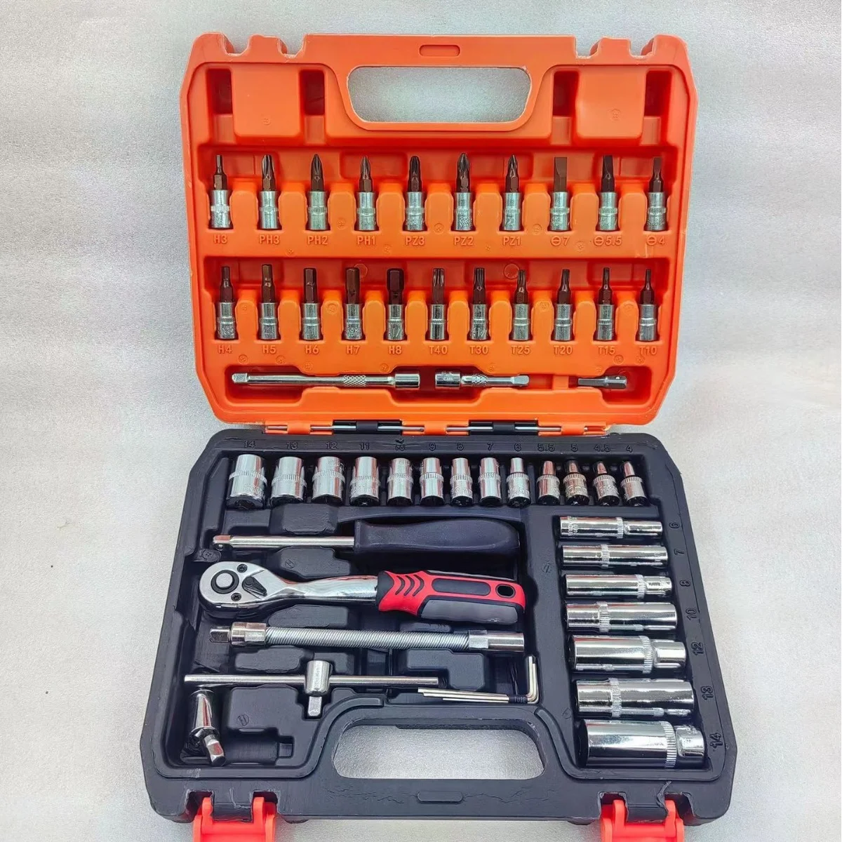 

46-предметный Набор Головок С Трещоткой 1/4 Дюйма, Метрические Шестигранные Ключи